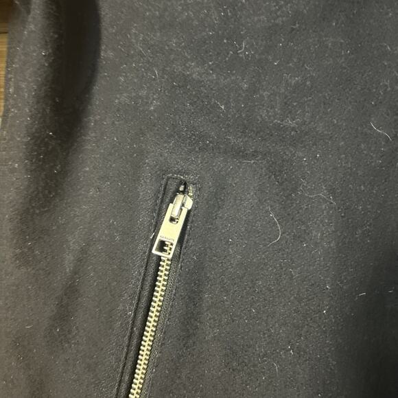 All Saints Mens L Bomber Jacket BIWA Wool Leather Black Varsity Y2K Streetwear - Picture 5 of 8